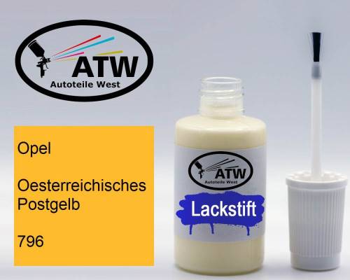 Opel, Oesterreichisches Postgelb, 796: 20ml Lackstift, von ATW Autoteile West.